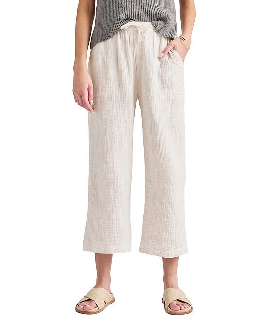 Splendid Adele Drawstring Gauze Cropped Relaxed Wide Leg Pants | Dillard's