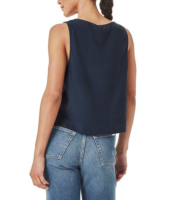 Splendid Adele Linen Blend V-Neck Button Front Vest | Dillard's