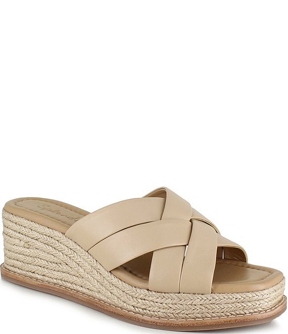 Splendid Delliny Leather Platform Wedge Espadrille Slides | Dillard's