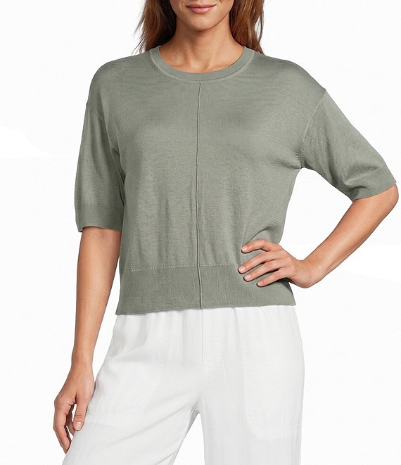 Splendid Erica Knit Round Neck Short Sleeve Top