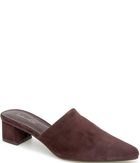 Splendid Lorelei Suede Pointed Toe Block Heel Mules | Dillard's