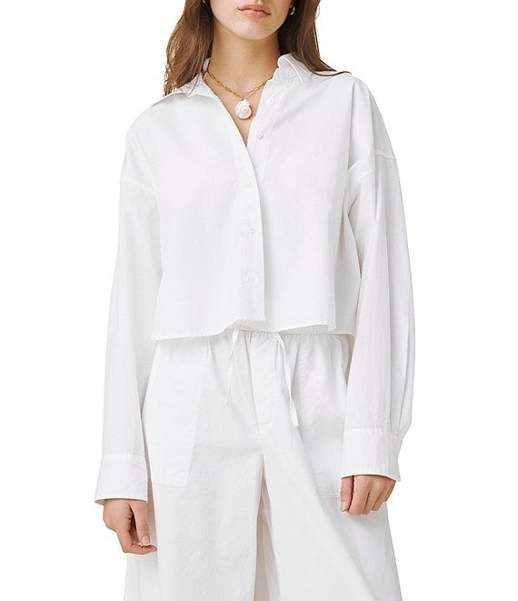 Splendid Mallory Poplin Collar Long Sleeve Button Front Shirt