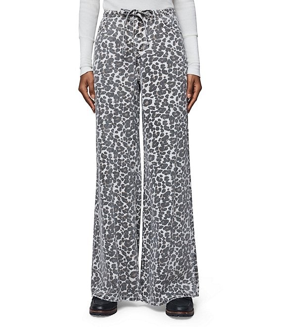 Splendid Soft Woven Leopard Print Mid Rise Drawstring Pants