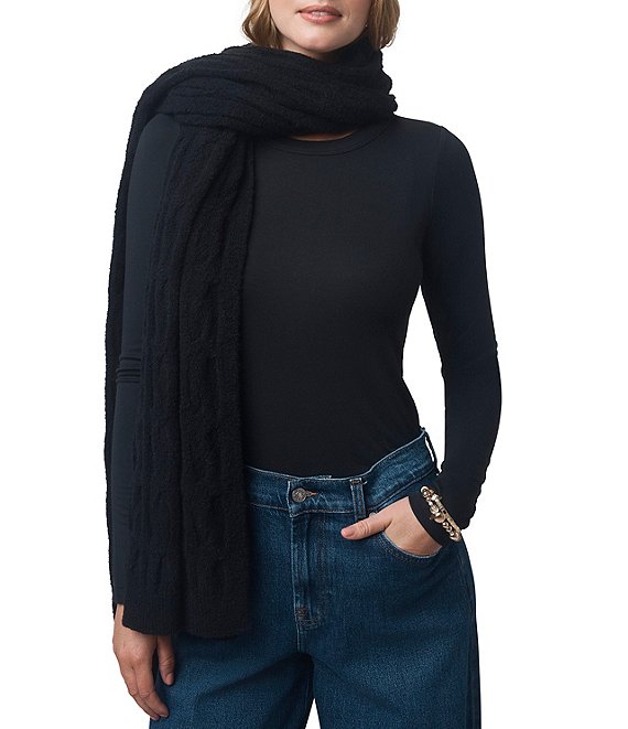 Splendid x Cella Jane Blog Boucle Wool Blend Cable Knit Scarf