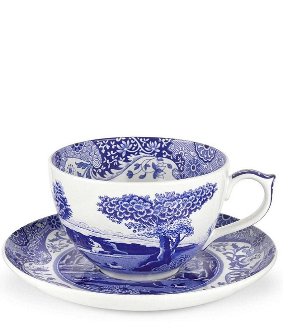 Spode Blue Italian Collection Jumbo Cup & Saucer Boxed Set