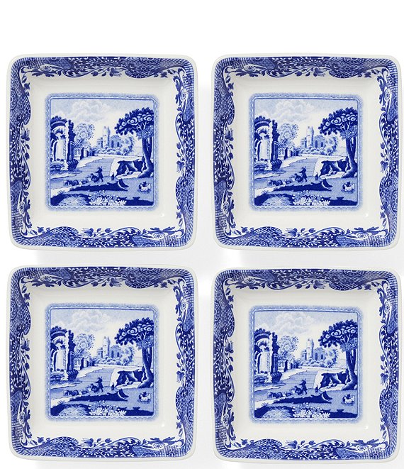 Spode Blue Italian Square Dishes, Set of 4 | Dillard's