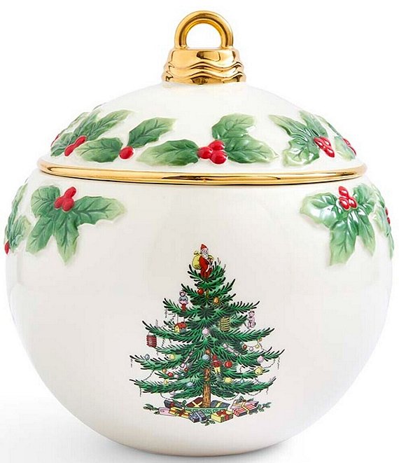 Spode Christmas Tree Collection Bauble Lidded Candy Bowl