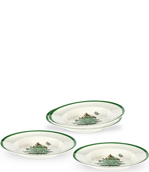 Spode Christmas Tree Soup Plates, Set of 4