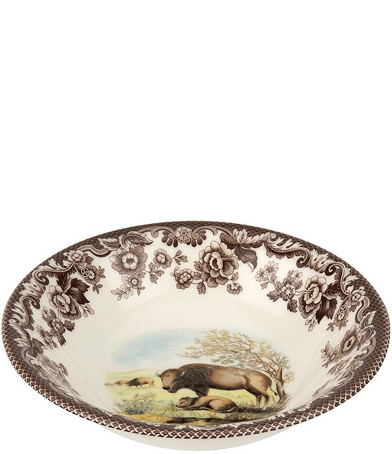 Spode Festive Fall Collection Woodland Bison Cereal Bowl