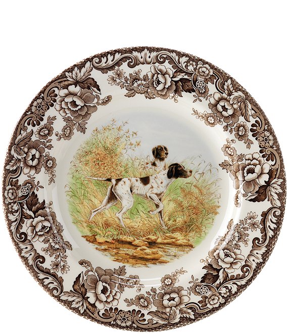 Spode Festive Fall Collection Woodland Hunting Dogs Pointer Dinner Plate