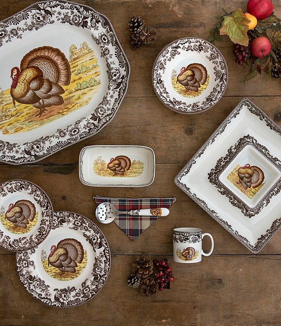 Dinnerware Spode Woodland Turkey Spode Woodland Turkey Rect Platter Turkey Reviews Perigold