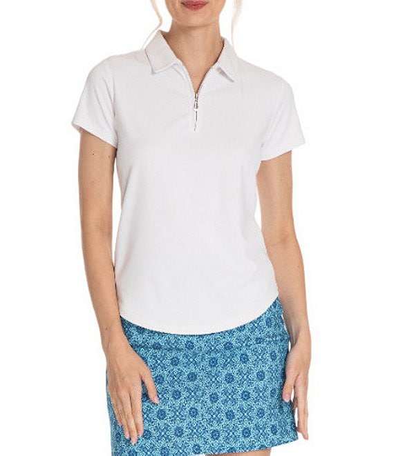 Sport Haley Courte Short Sleeve Quarter Zip Collared Polo