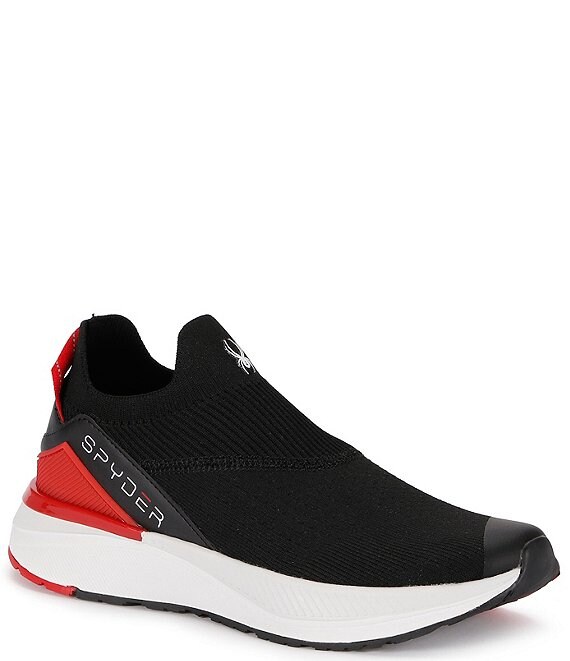 Color:Black/Fiery Red - Image 1 - Women's Tanaga Mesh And Knit Slip-On Running Shoes
