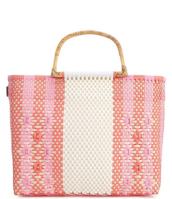 Squeeze De Citron Bamboo Handle Sunrise Peach Tote | Dillard's