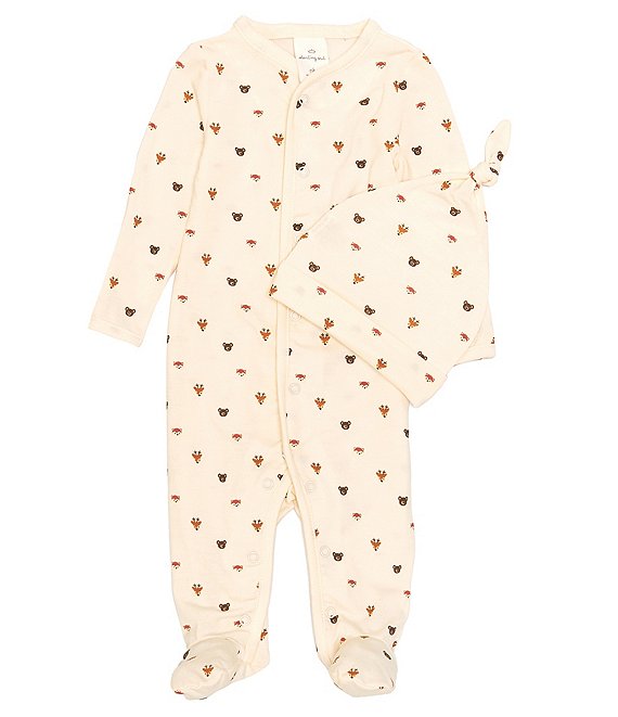 Starting Out Baby Boy Newborn - 6 Months White Woodland Animal Print Coverall Set