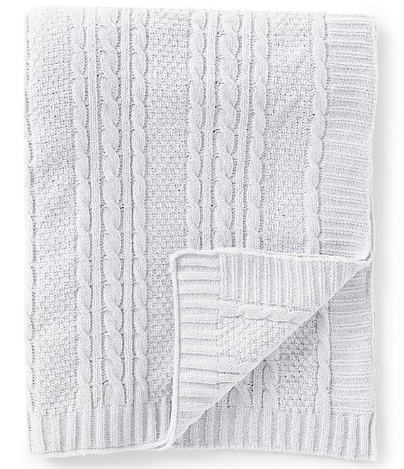 Color:Grey - Image 1 - Baby Cable Knit Blanket