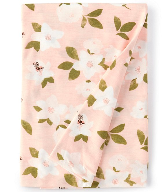 Starting Out Baby Girls Floral and Bee Print Swaddle Blanket