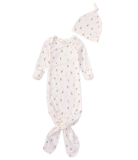Starting Out Baby Girls Preemie-6 Months Long Sleeve Knotted Gown & Hat ...