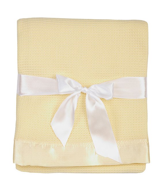 Color:Yellow - Image 1 - Baby Satin-Trim Blanket