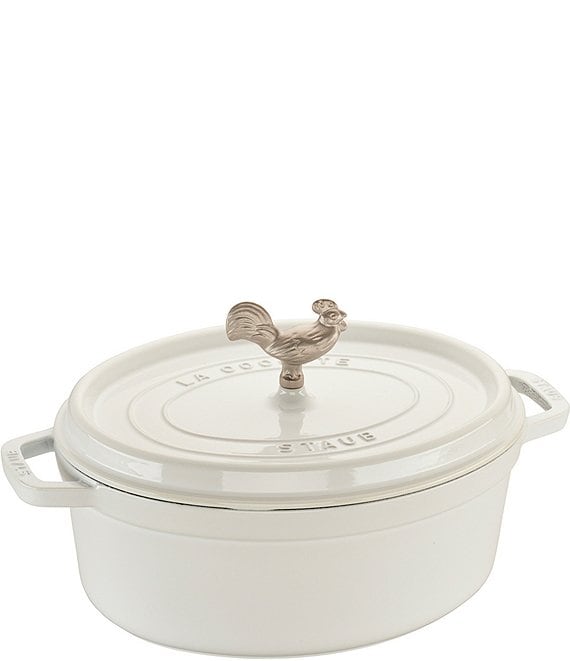 Staub 5.75-Quart Oval Cocotte, White - 872078019396