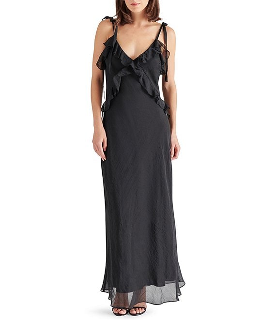 Steve Madden Adalina V-Neck Sleeveless Ruffle Maxi Dress