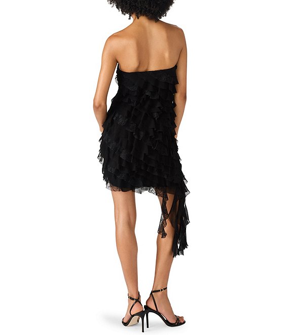 steve madden mini dress Women's Smocked Fit & Flare Lotty - Black Square neck Steve Madden Women's Adalina Mini