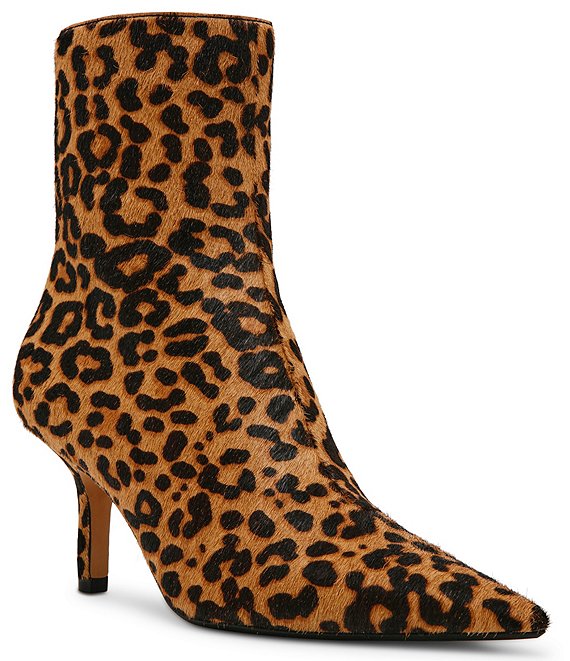 Leopard calf hair booties hotsell