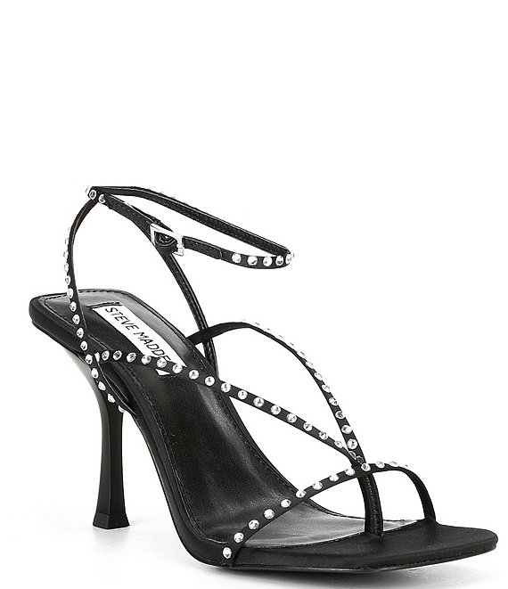 Steve Madden Annie Satin Rhinestone Embellished Strappy Dress Sandals ...