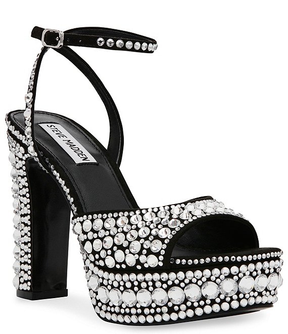 Steve Madden Assured-R Rhinestone Ankle Strap Platform