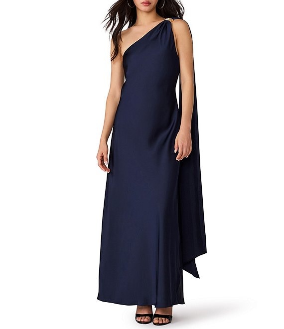 Steve Madden Aurorah One Shoulder Long Dress With Hardware