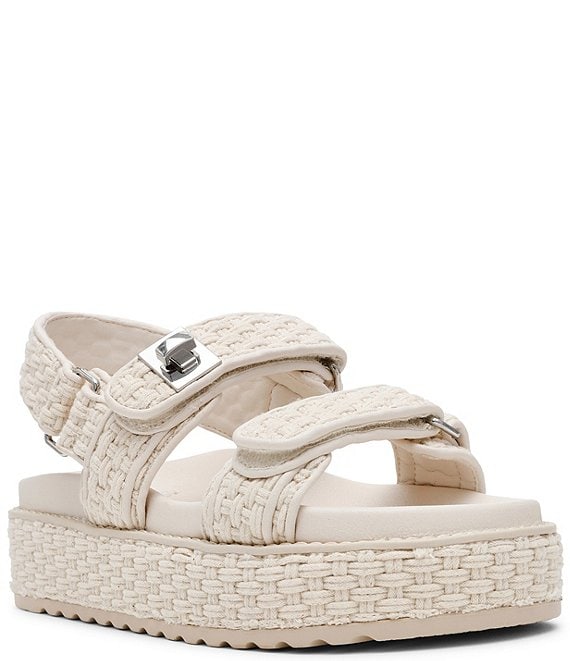 Steve Madden BigMona Woven Turnlock Detail Platform Sandals