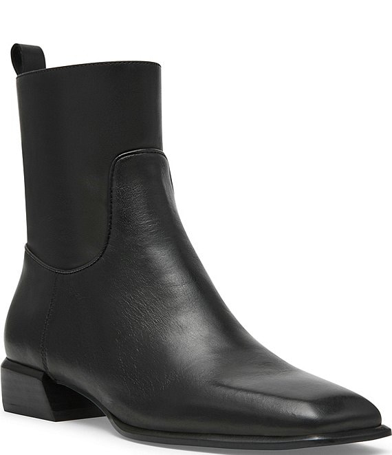 Steve Madden Birdette Leather Square Toe Ankle Booties