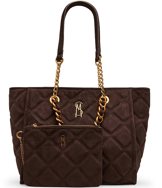 Steve Madden Bkattt Quilted Pouch Chain Strap Tote Bag