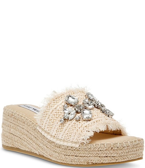 Steve shops madden jewel espadrille wedge sandal gold