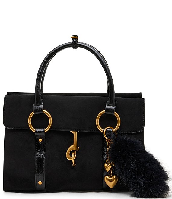 Steve Madden Dunstan Suede Hardware Bag Charm Satchel Bag