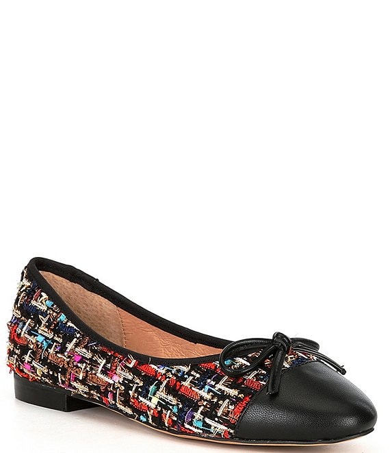 Steve Madden Ellison Tweed Cap Toe Bow Ballet Flats | Dillard's