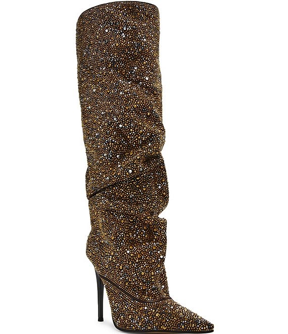 Steve Madden Elona Rhinestone Scrunch Knee High Boots