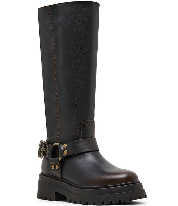 Steve Madden Everest Leather Tall Moto Engineer Boots