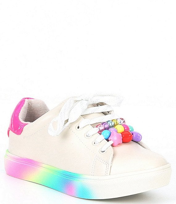 Color:White - Image 1 - Girls' J-Charmi Rainbow Sneakers (Youth)