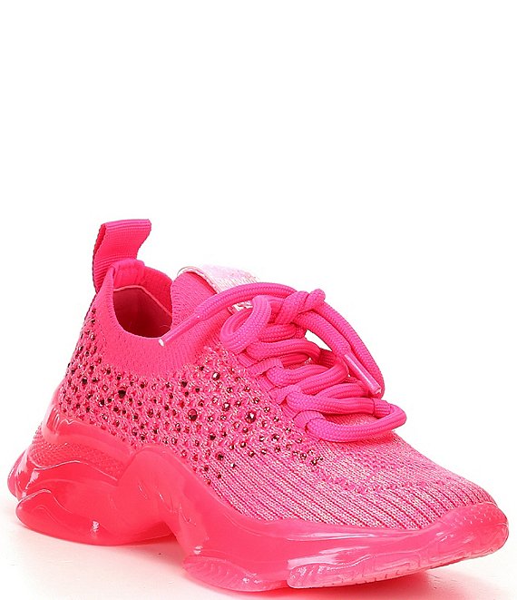 Rhinestone Sneakers - Neon Pink