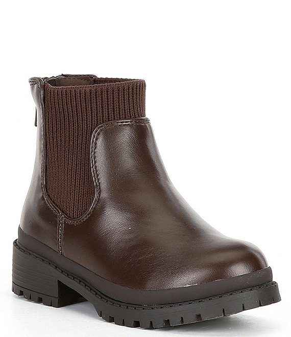 Color:Chocolate - Image 1 - Girls' T-Hazzel Leather Chelsea Boots (Toddler)