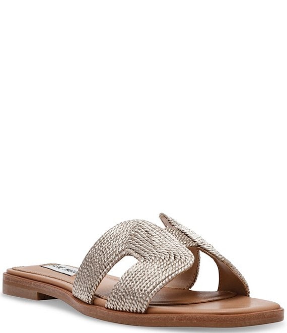 HADYN White Leather Women's Slide Sandals