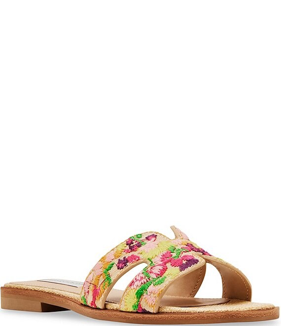 Steve Madden Hadyn-F Floral Flat Slide Sandals | Dillard's