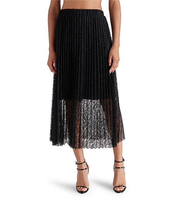 Steve Madden Keira Lace Pleated Midi Skirt Dillard s