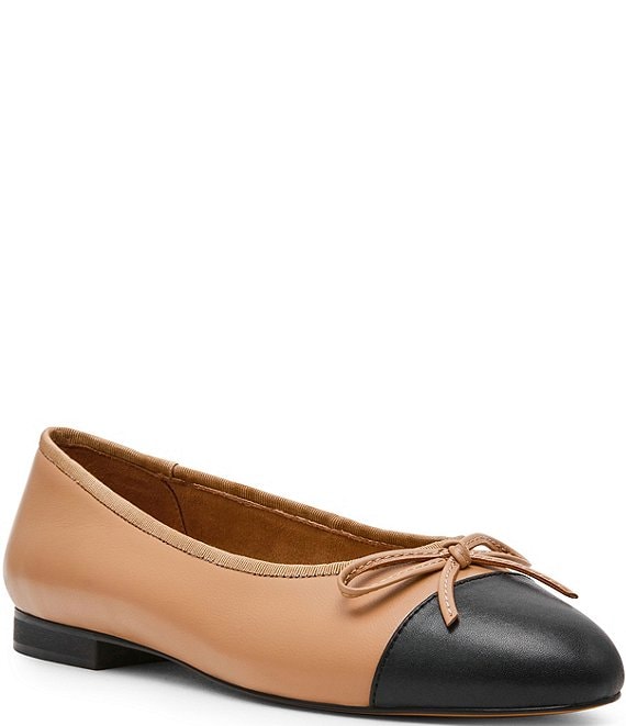 Steve Madden Kit Nappa Leather and Patent Cap Toe Ballet Flats