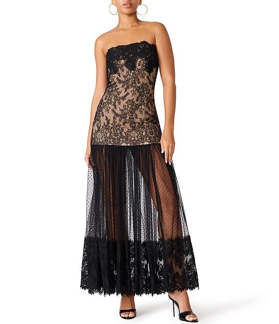 Steve Madden Korri Lace Strapless Maxi Dress