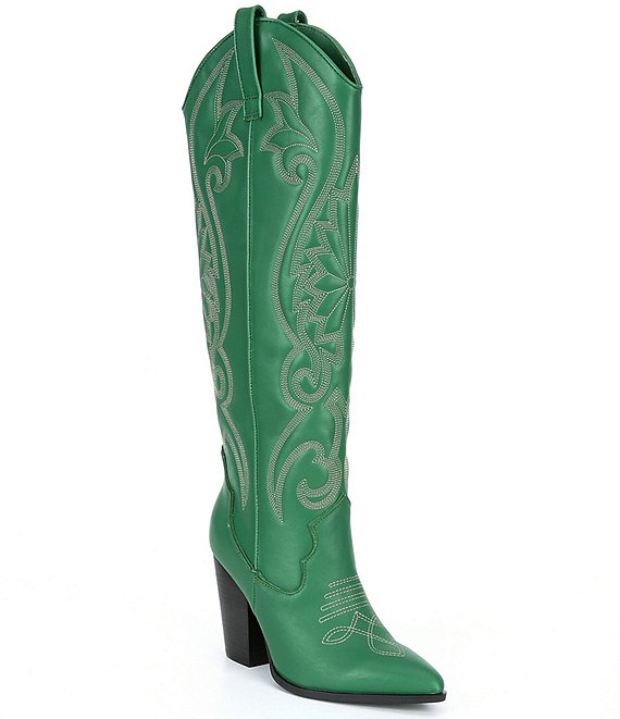 Color:Green - Image 1 - Lasso Leather Western Boots