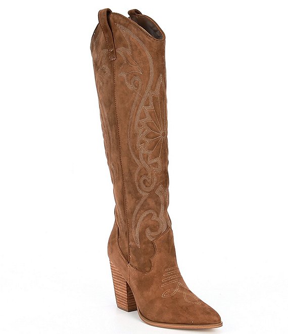 Steve Madden Lasso Suede Tall Western Boots | Dillard's