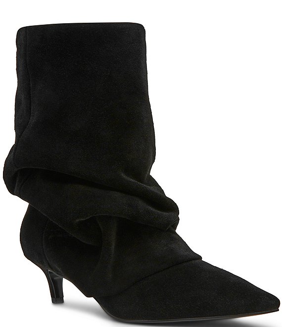 Steve Madden Lennox Suede Slouch Cuff Pointed Toe Booties