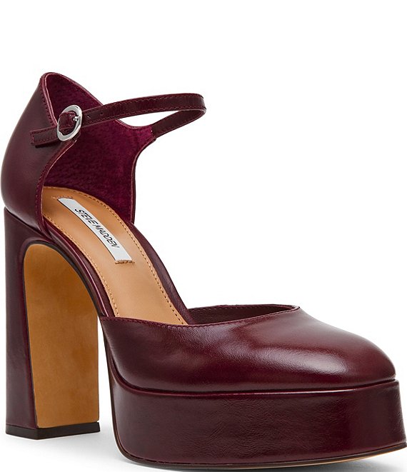 Steve Madden Lexie Leather Block Heel Platform Dress Pumps